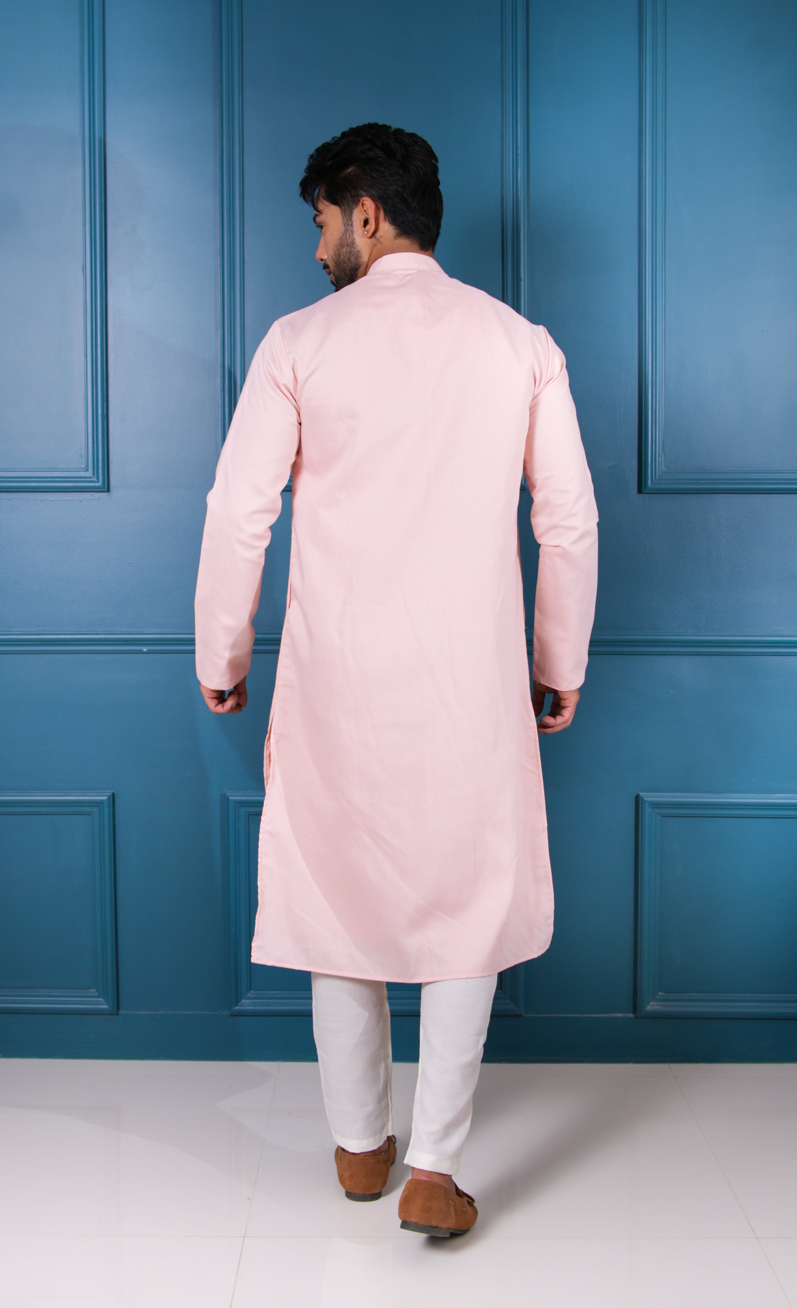 Pastel Pink Embroidered Kurta